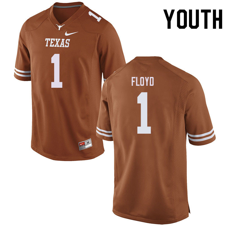 Youth #1 DeGabriel Floyd Texas Longhorns College Football Jerseys Sale-Orange